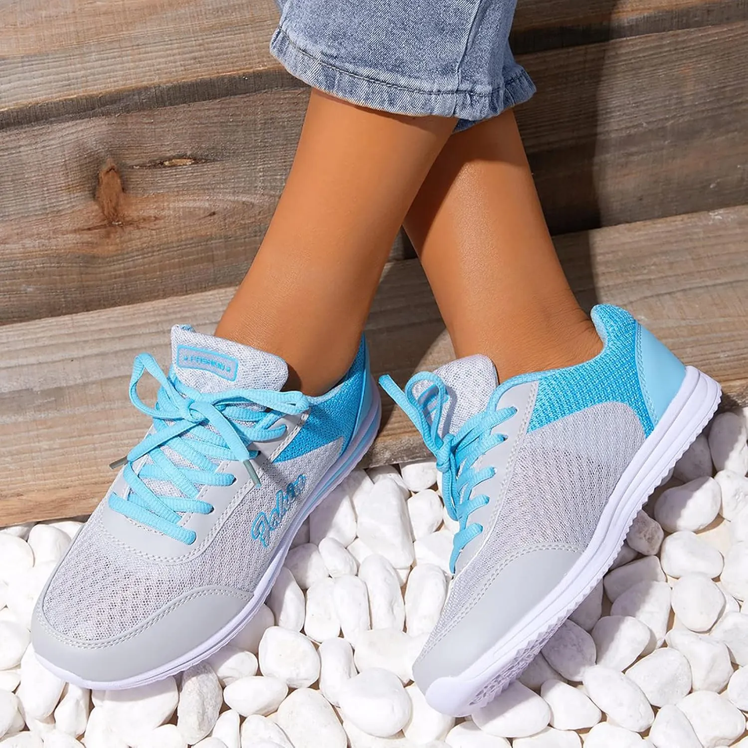 Womens Sneakers Air Cushion Running Shoes Lace Up Walking Shoes Women Workout Business Casual Shoes Waterproof Sneakers Tennis Shoe Cross Trainer Shoe
