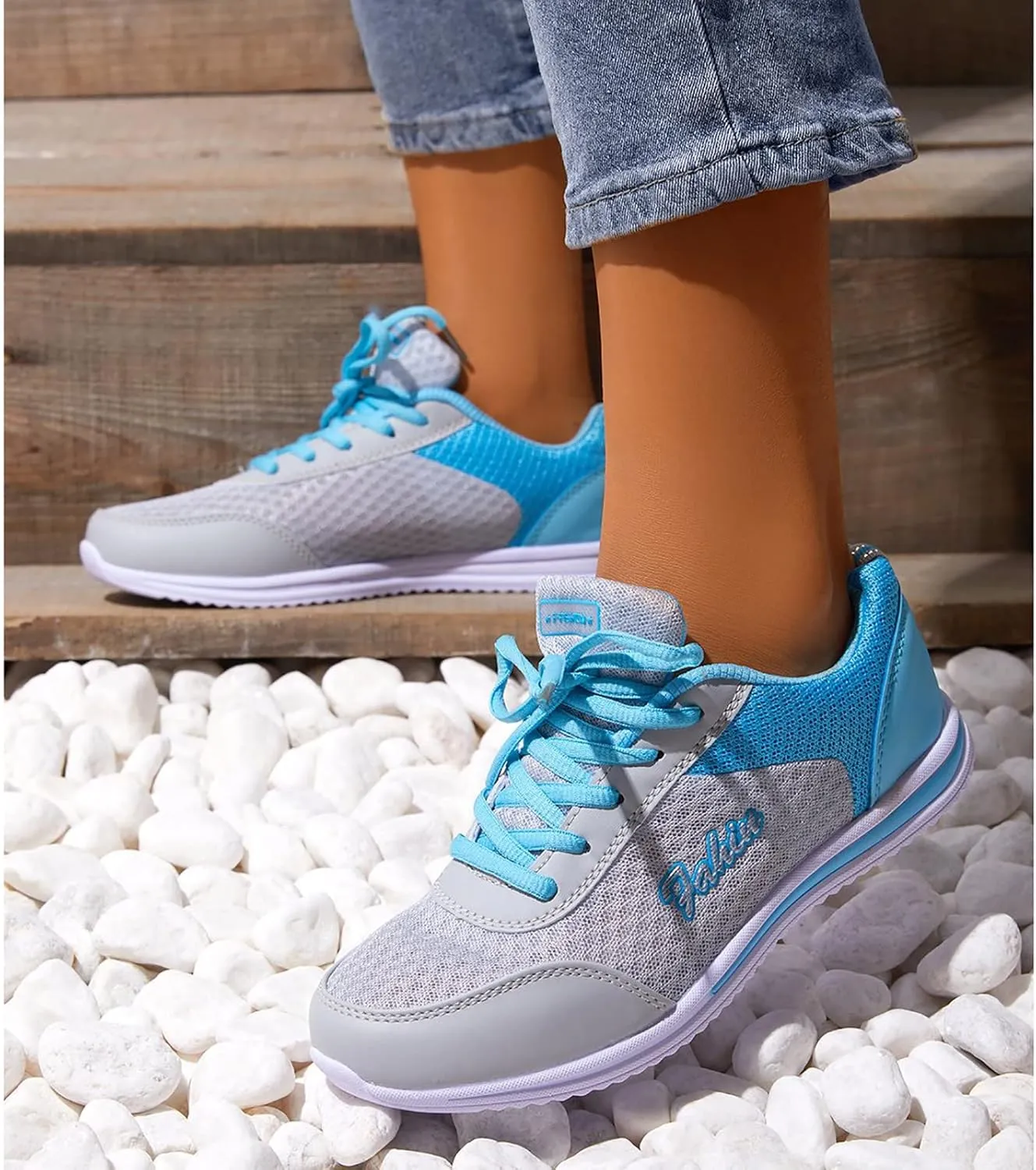 Womens Sneakers Air Cushion Running Shoes Lace Up Walking Shoes Women Workout Business Casual Shoes Waterproof Sneakers Tennis Shoe Cross Trainer Shoe