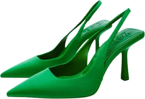 YIBLBOX Women Pointy Toe High Heel Slingback Slip on Mid Heels Sandals Dress Shoes Evening Prom Pumps