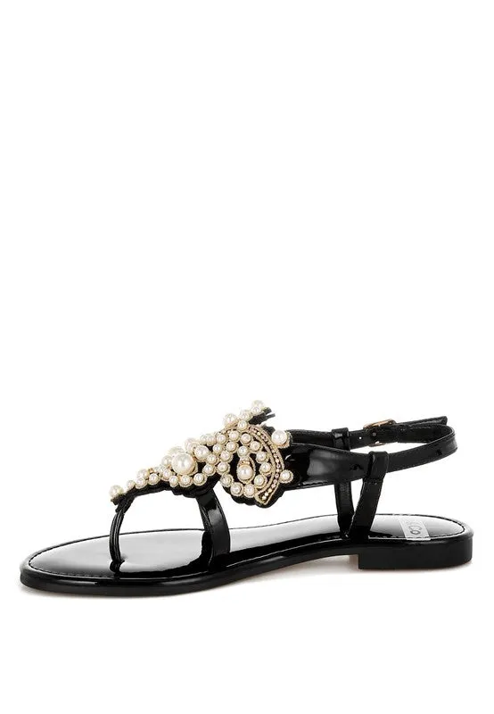 Zalata Pearl Studded Flats