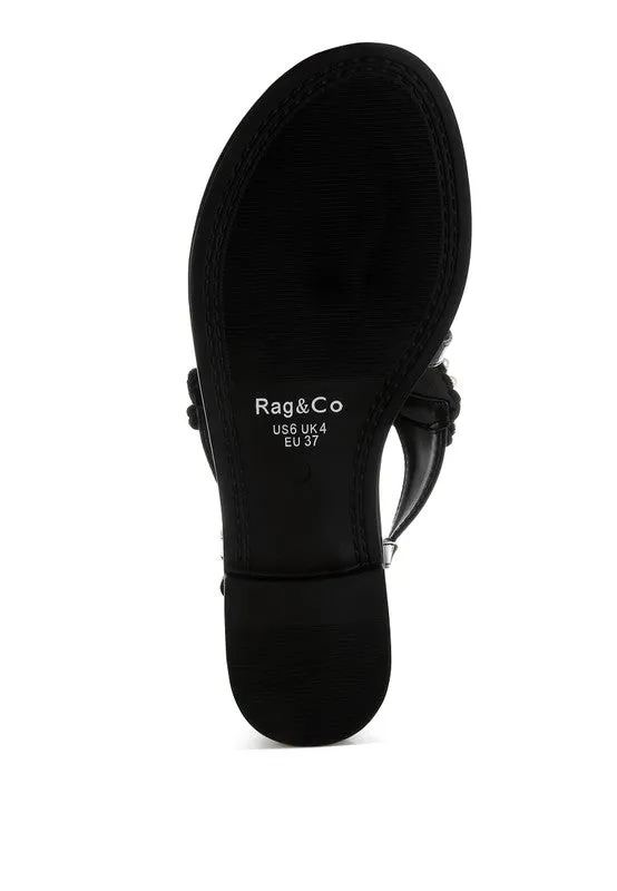 Zalata Pearl Studded Flats