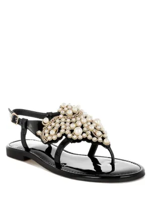 Zalata Pearl Studded Flats