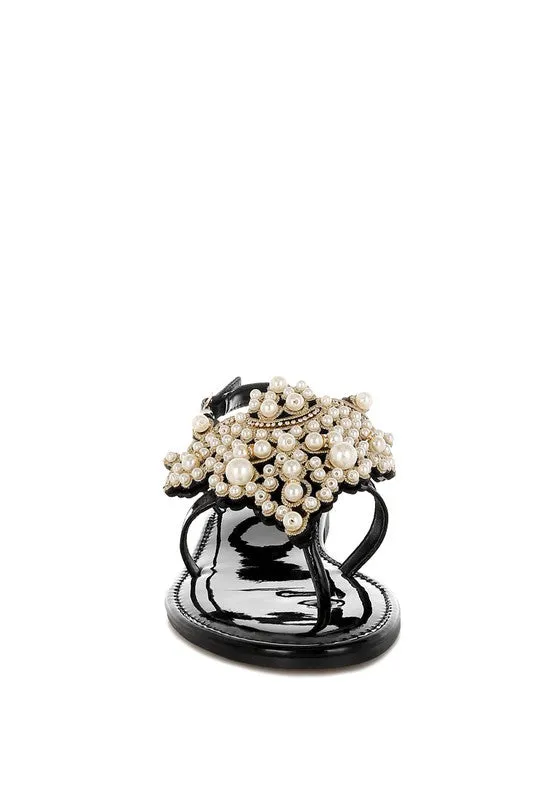 Zalata Pearl Studded Flats